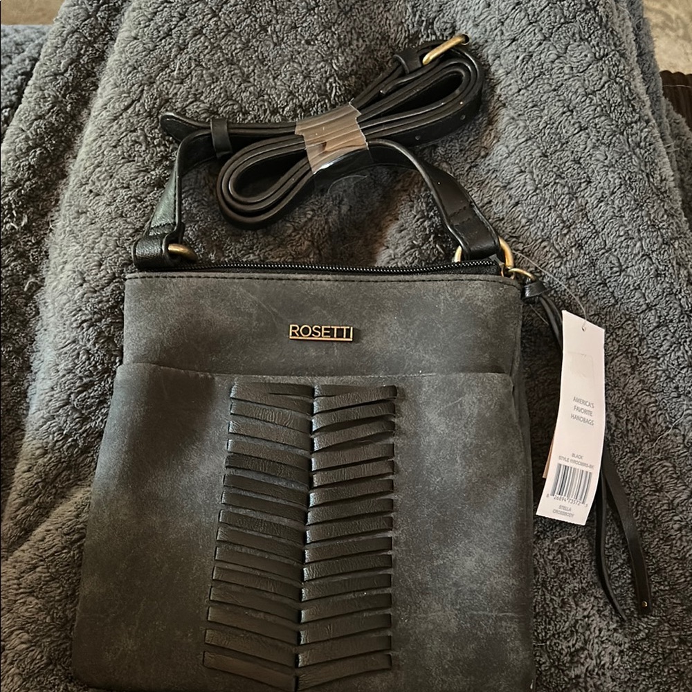 Rosetti Black Crossbody Bag with Textured Design